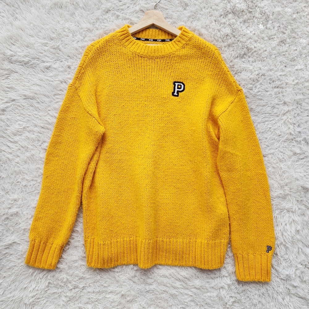 Victoria's Secret Pink Golden Yellow Knit‎ Crewneck Sweater
